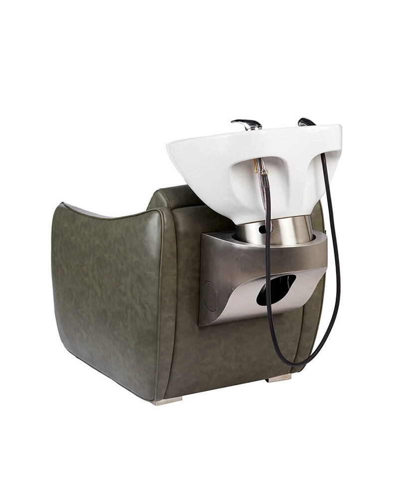 Hazel Sage - Bac de lavage vert - Cuve blanche